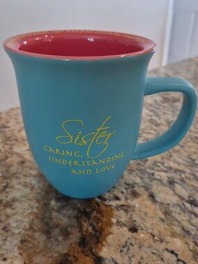 Sister Mug .. Never used .. Abbey Gift .. Psalm 55:13-14 verse on cup